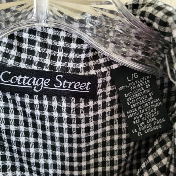 Vintage Grandmacore Blouse Women's Large Embroidered Gingham Cottagecore - Picture 4 of 8